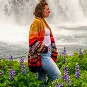 PATOU Oversized Ladies Ski cardigan‎ button down-multicolor Szlarge